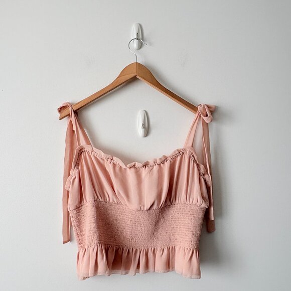 Aritzia Wilfred Ballad Camisole Top Chiffon Coral Blush NWT Size XL - Picture 4 of 7